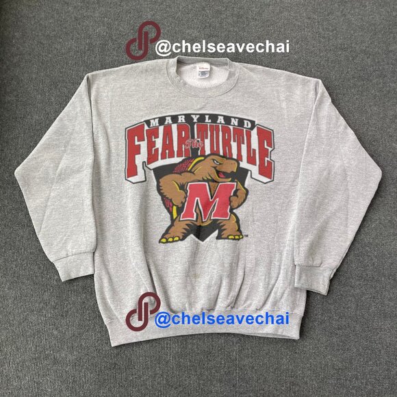 Maryland Terrapins Sweatshirt University Of Maryland Fear The Turtle Shirt Tee - Picture 1 of 2